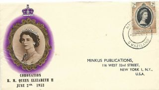 1953 Swaziland Coronation Omnibus Stamp On Pts Fdc