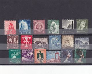Stamps Egypt 1959 Ordinary Set Vf Sc 474:490,  500 (18v) /