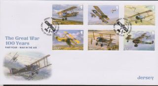 Gb - Jersey 2017 The Great War/wwi Series 4/war In The Air Fdc Military Aircraft