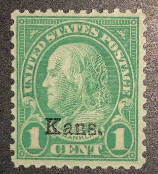Travelstamps: 1929 Us Stamp Scott 658 1c Kansas Overprint.  M/nh Vf/xf,  Mnh