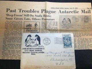 733 Little America Antarctica Byrd Antarctic Expedition Ii 1935 2nd Cancel W/in