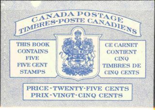 1954 Canada 341a Never Hinged Pane Of 5 In Complete Booklet 49c