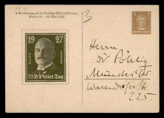 Dr Who 1927 Germany Berlin Philatelic Postal Card Stationery C133595