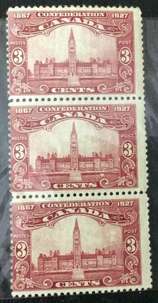 Canada 3c 1927 Parliament Strips of 3 MNH Hard to find 2 scans 2