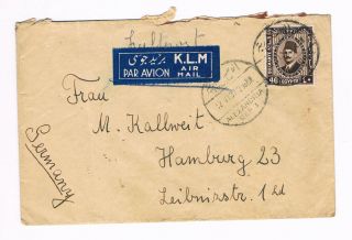 Egypt Old Cover 1937 To Germany Single Franking Ms Sofia Klm Airmail (b9/18