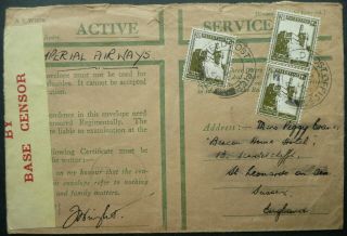Palestine 5 Jun 1940 On Active Service Airmail Cover - Jerusalem To England