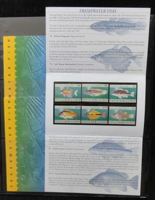 Papua Guinea Png 2004 Freshwater Fish Wildlife Mnh Set In Packsx3 (pap67)