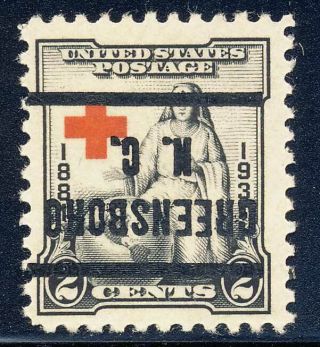 Greensboro,  North Carolina Precancel Type 205 Invert,  Red Cross Issue Scott 702