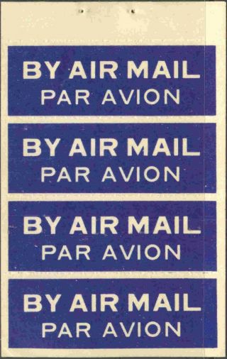 1947 Canada Airmail Labels Never Hinged Pane Of 4 From Booklet 39