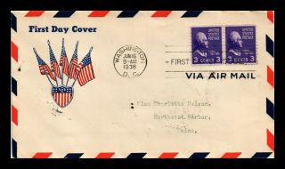 Dr Jim Stamps Us Thomas Jefferson President Fdc Cover Scott 807 Air Mail