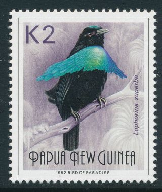 1992 Papua Guinea K2 Bird Of Paradise Fine Mnh