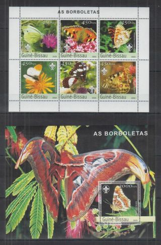 H701.  Guinea - Bissau - Mnh - Nature - Butterflies - Flowers - Scouts