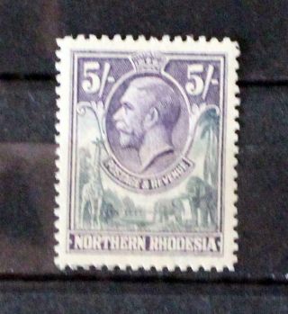N Rhodesia: 1925 5 - Shilling Value,  Mm,  Cv £55 (nr 8)