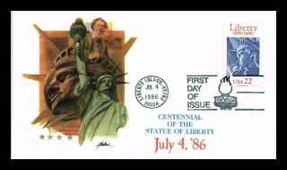Dr Jim Stamps Us Statue Of Liberty Centennial First Day Cover July 4th Fleetwood