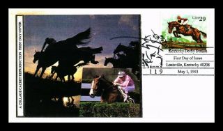 Dr Jim Stamps Us Kentucky Derby Sporting Horses Fdc Cover Sticker Cachet
