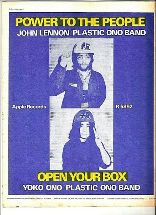 Private Eye Mag 241 12 March 1971 John Lennon & Yoko Ono Advert Apple Records