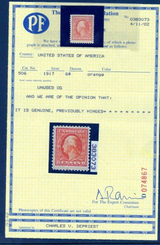 Us 506 Og Vlh,  Pf Certificate