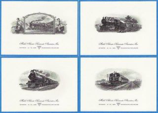 Ppu Souvenir Card F 1988defg Mana 1988 Four Different Train Vignettes Intaglio