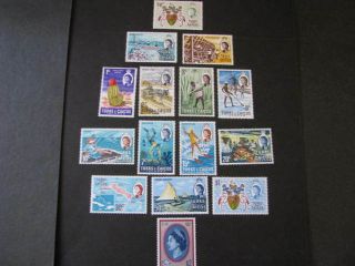 Turks & Caicos Islands Stamp Set Scott 217 - 230