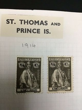 St Thomas And Prince Island Stamps.  Mounted.