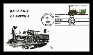 Dr Jim Stamps Us Brother Jonathan Locomotive Railroads Of America Fdc Cover