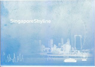 SINGAPORE 2013 SKYLINE (SINGAPORE FLYER & FULLERTON HOTEL) MAXI CARD IN FOLDER 3