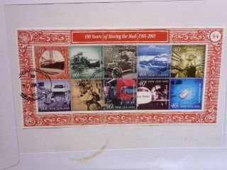 Zealand: 2001 Hundred Years Of Moving The Mail Sheet Vfu Sg2376/85
