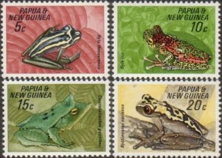 Papua Guinea 1968 Sg129 - 132 Frogs Set Mnh