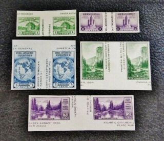 Nystamps Us Stamp 766 - 770 H Ngai $40 Pairs With Vertical Gutter Between
