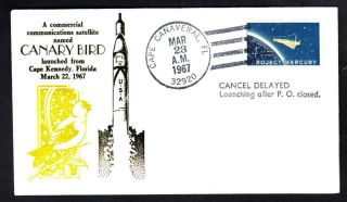 Canary Bird Satellite Launch Cape Canaveral 1967 Space Cover (9291)