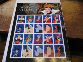 Usa Sheet Scott 5213 - 22 2017 Disney Villains Full Sheet
