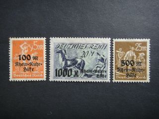 Germany 1921 1922 1923 Stamp Wmk Overprint Plowing Deutsches Reich Deutsch