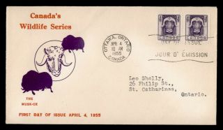 Dr Who 1955 Canada Musk - Ox Pair Fdc C130459
