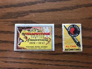 Yellowstone National Park Line Northern Pacific Railway Stamps Cinderella Lot