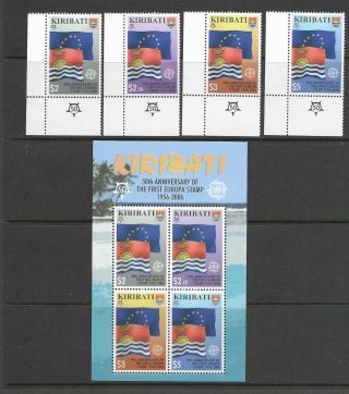 Kiribati 2006 50th Anniv.  Europa Stamp Set & Mini Sheet Nh