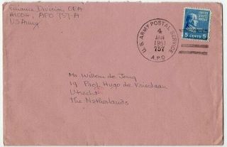 Prexies 5c Monroe Prexie 1951 U.  S.  Army Postal Service,  A.  P.  O.  757 Frankfurt,  Ge