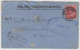 Boer War 1902 Censor Cover Standerton - Braunton England With Army Post Office