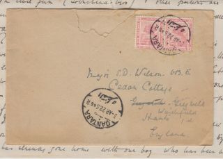 1922 Qantara Egypt Cover and Letter to Winchfield Hants Via Alexandria 2