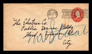 Dr Jim Stamps Us Milwaukee Postal Stationery Cover 1917 Christmas Seal