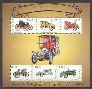 R1545 Guyana Transport Vintage Cars Automobiles 1kb Mnh Stamps