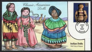 1997 Classic American Indian Dolls - Collins Hand Painted Fdc Z370