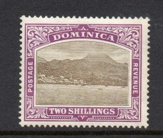 Dominica 2s Grey Black & Purple Lmm Wmk.  Crown Ca Sg44 Cat £27