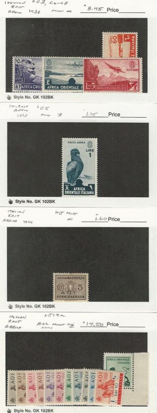 Italian East Africa,  Postage Stamp,  C3,  C6 - C8 Hinged,  C5,  J13a Nh,  Jfz