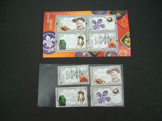 2007 Scouting Centenary - Hong Kong - Miniature Sheet And Set Of 4 Mnh