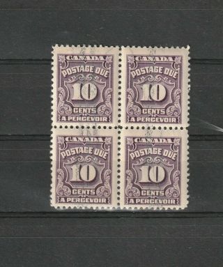 Canada J20 10c Postage Due 4th Issue Block Of 4