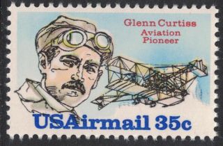 Scott C100 - Glenn Curtiss,  Aviation Pioneer - Airmail 35c Mnh 1980 - Stamp