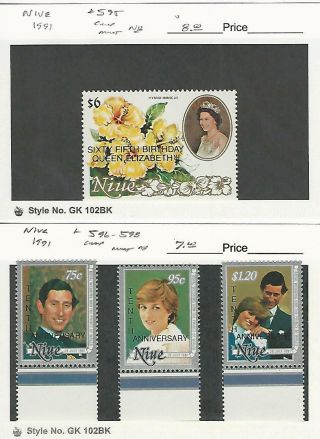 Niue Postage Stamp,  595 - 598 Nh,  1991 Princess Diana,  Jfz