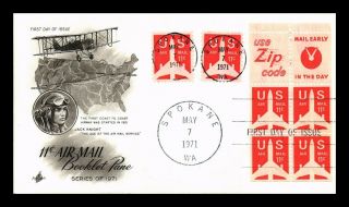 Us Cover Air Mail 11c Booklet Pane Fdc Combo Jack Knight Artcraft Cachet