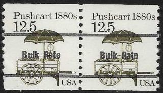 Sb18 Scott 2133a Us Stamp 1985 12.  5c Pushcart Transportation Bulk Rate Coil Pair