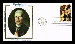 Dr Jim Stamps Us Siege Of Yorktown Interphil Colorano Silk Fdc Cover Rochambeau